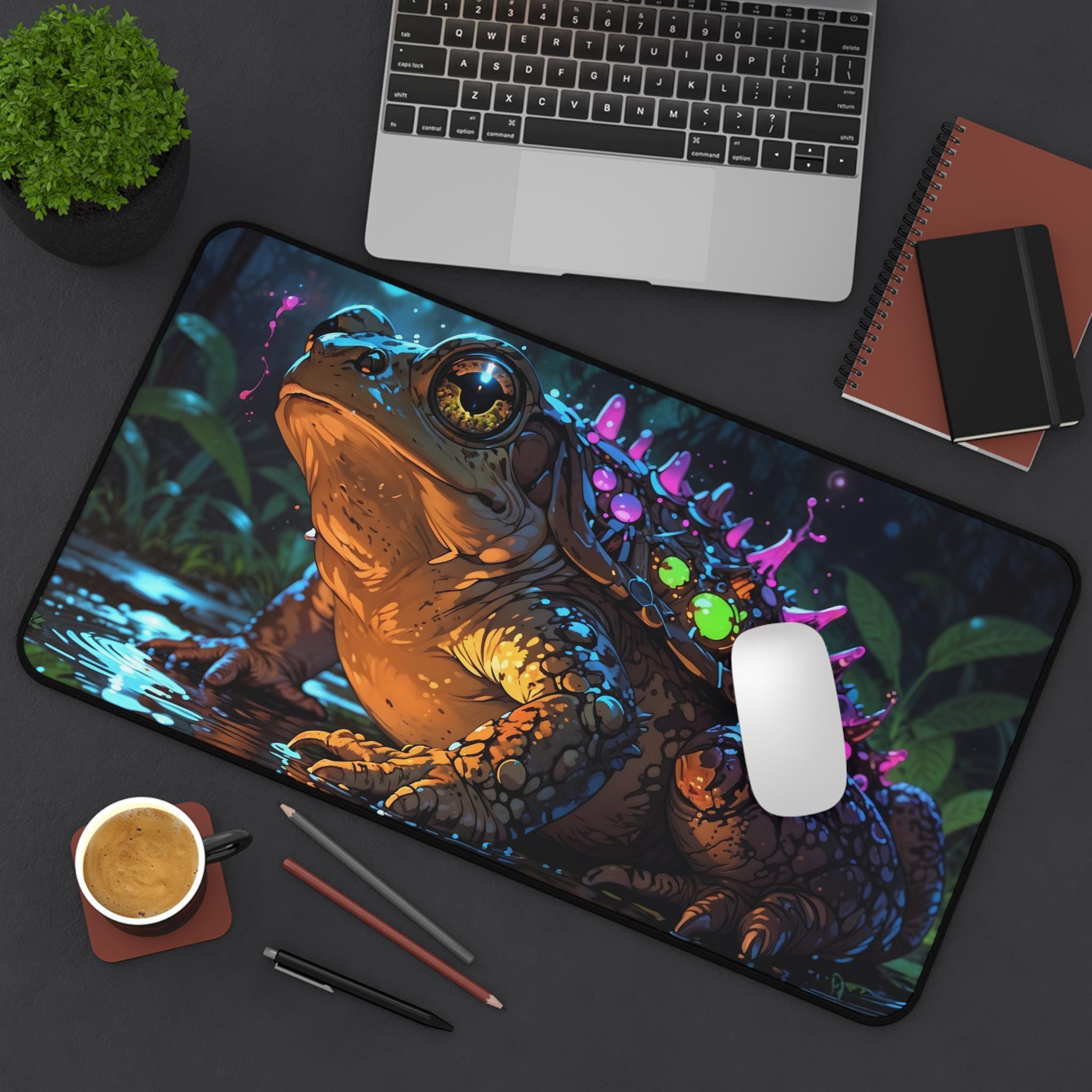 Desk Setup Workspace - Lindo tapete de escritorio de rana