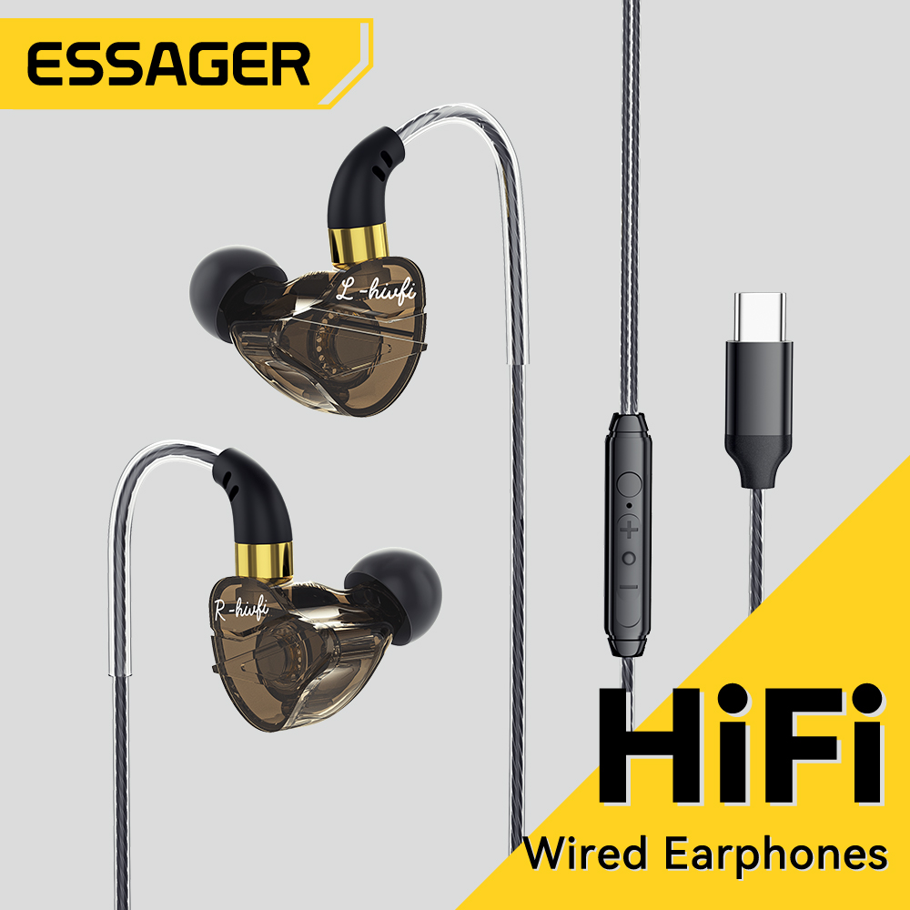 Desk Hifi Setup - Essager-auriculares intrauditivos con cable y micrófono,