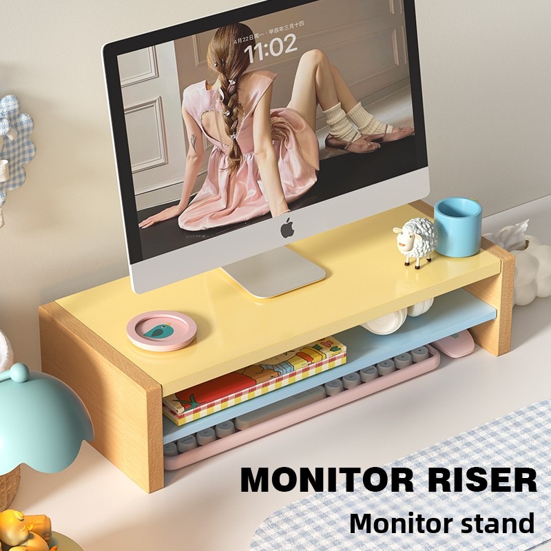 Desk Setup Workspace - Soporte Elevador de Monitor de Madera