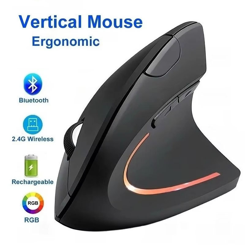 Desk Setup Study - Ratón vertical ergonómico de 2.4GHz con