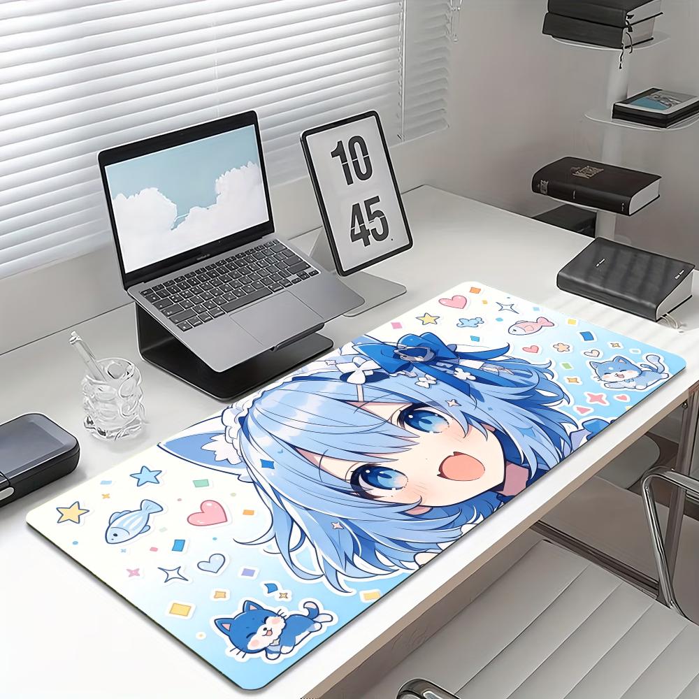 Desk Setup Anime - Alfombrilla de ratón grande para juegos