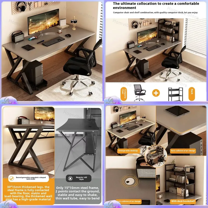 Desk Setup Study - Escritorio de Computadora Moderno de Madera
