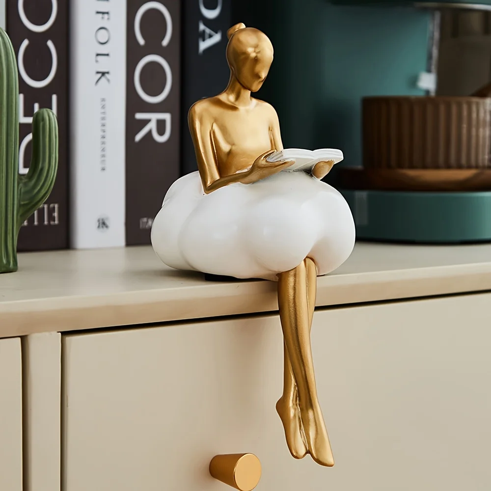 Escultura de Cloud Girl, figur - Desk Setup Design reseña y precio