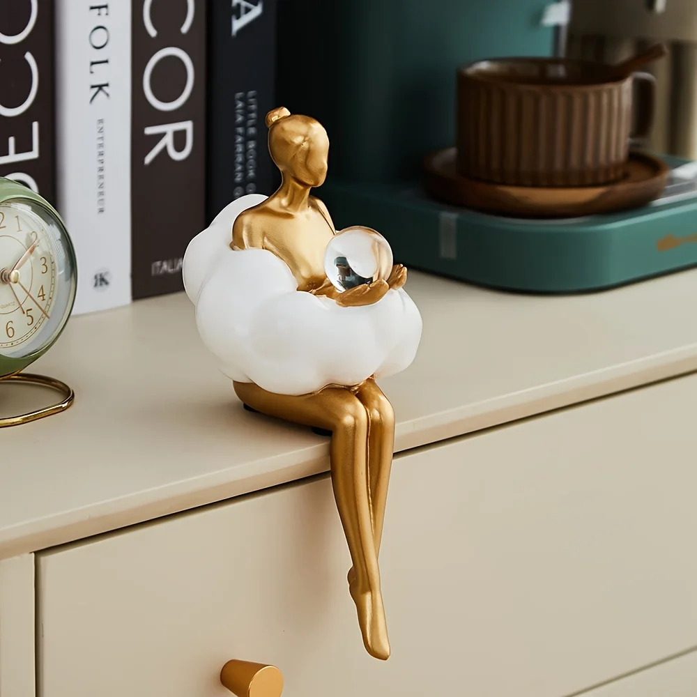 Escultura de Cloud Girl, figur - Desk Setup Design reseña y precio