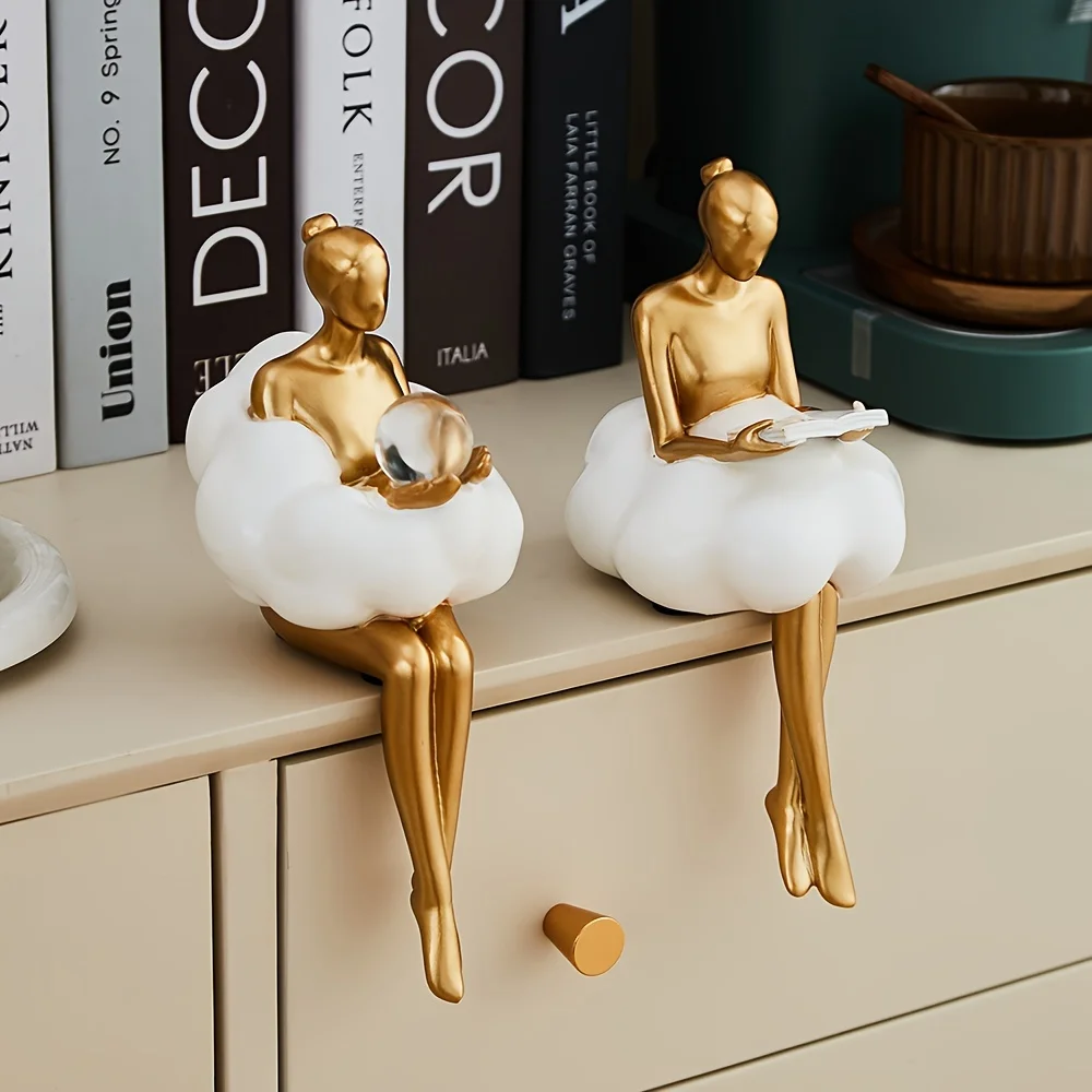 Escultura de Cloud Girl, figur - Desk Setup Design reseña y precio