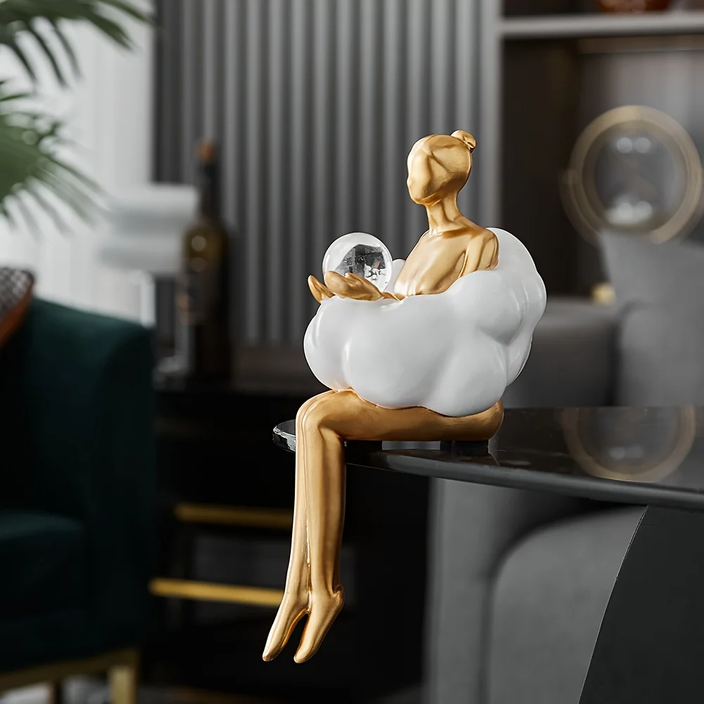 Escultura de Cloud Girl, figur - Desk Setup Design reseña y precio