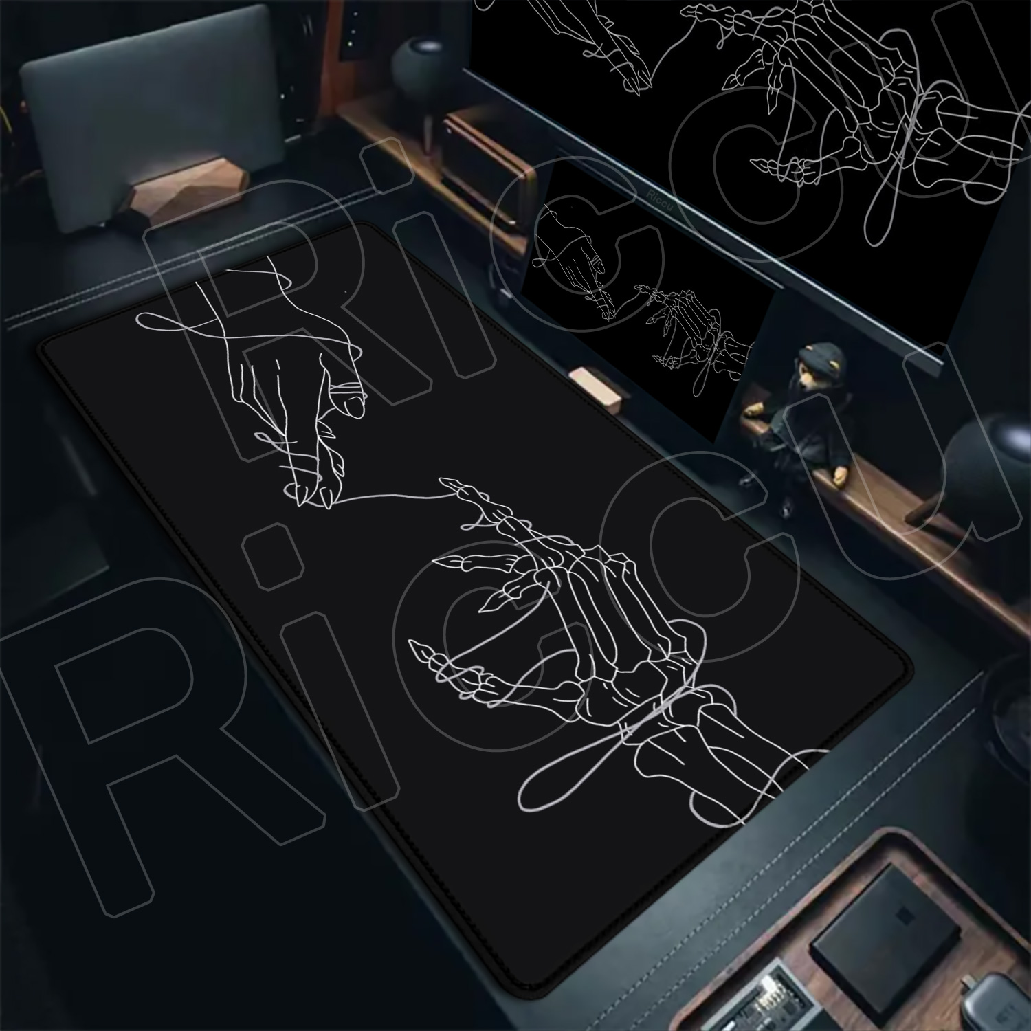Alfombrilla de ratón grande HD - Desk Setup Black And White reseña y precio