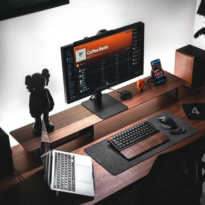 Soporte para monitor de nogal  - Desk Setup Workspace reseña y precio